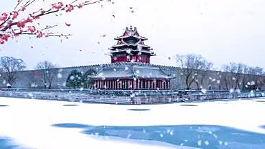 4K故宫雪景唯美意境背景视频视频的预览图
